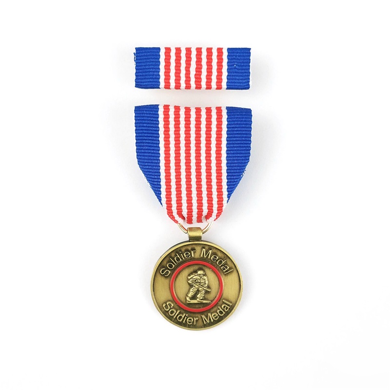 Medalha de honra personalizada de logotipo de ouro brilhante