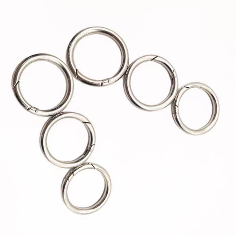 Openable o-ring gatilho redondo redond snap lanchone spring anel redondo anel da carteira de metal keychain de metal