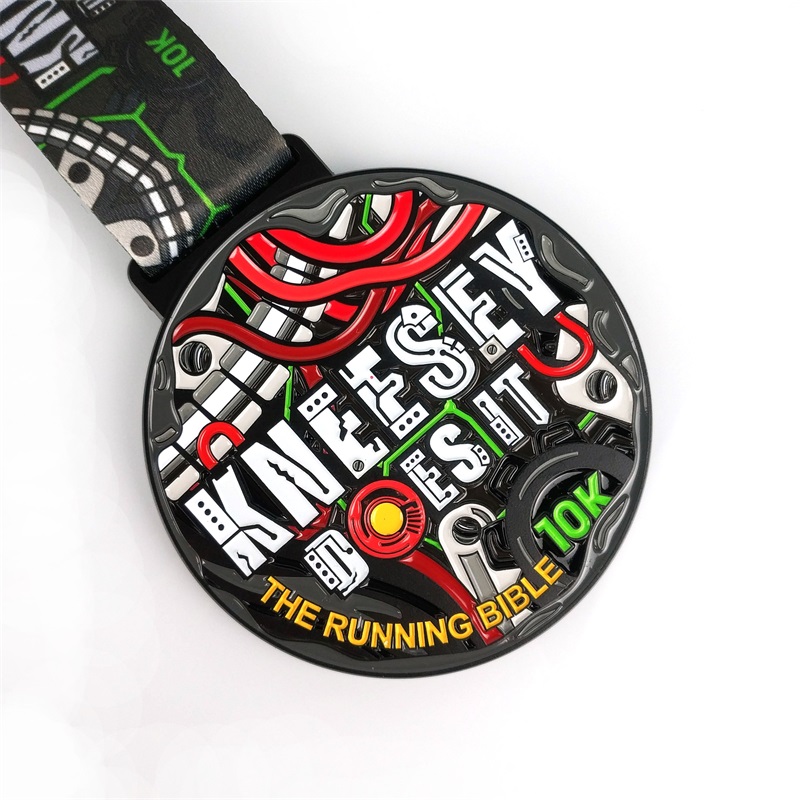 Medalhas de prêmio de logotipo personalizado da fábrica de gag com fita em branco Bronze de bronze de prata de prata Running Marathon Metal Sport Medals