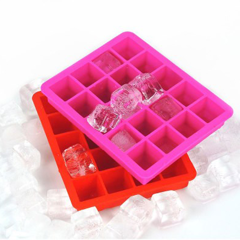 20 Cavidade Cubo de gelo Bandeja de silicone Ice Cubo de molde de molde alimento alimento Gola de silicone flexível Bandeja de bandeja de bandeja