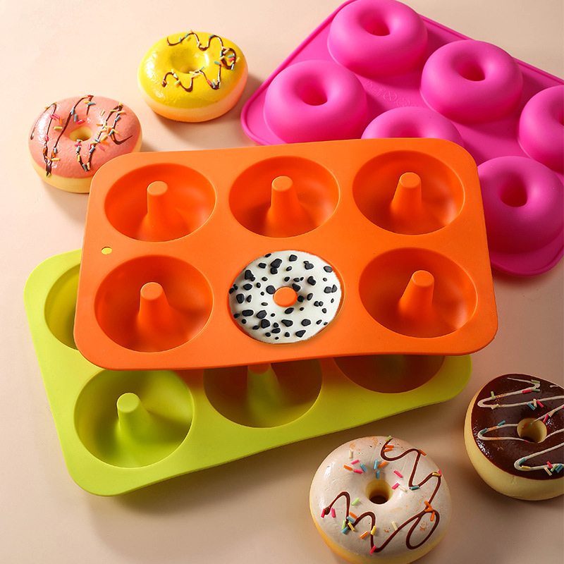 Moldes de donuts de silicone - Conjunto de donut de silicone antiaderente, basta pop! Resistente ao calor, faz bagels de biscoitos de bolo de rosca perfeitos, BPA grátis, lava -louças seguros