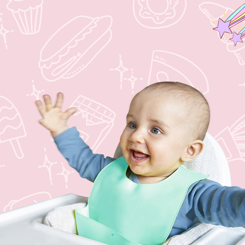 Babadores do bebê doméstico, babadores de baba de silicone ambientalmente amigáveis, saudáveis, duráveis ​​e fáceis de limpar