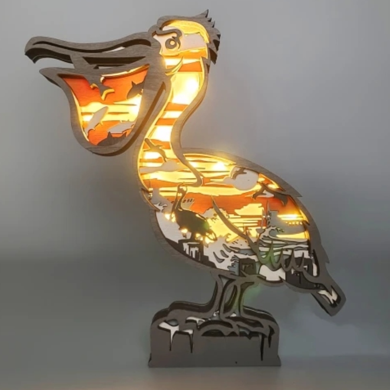 Ornamentos de madeira 3D para pássaros
