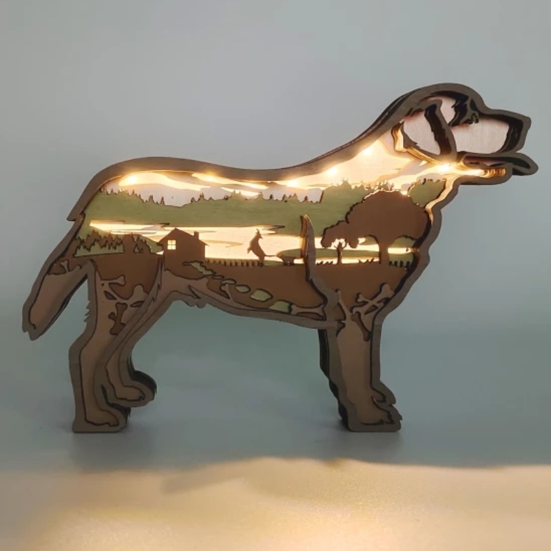 3D Labrador Animal Wooden Craft Decoração