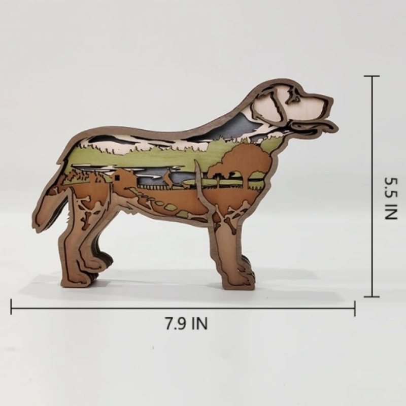 3D Labrador Animal Wooden Craft Decoração