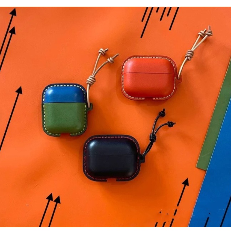 Novo estojo de proteção da Apple AirPods, capa de couro artesanal all-in-one, capa de fone de ouvido Bluetooth, caixa de couro anti-colisão