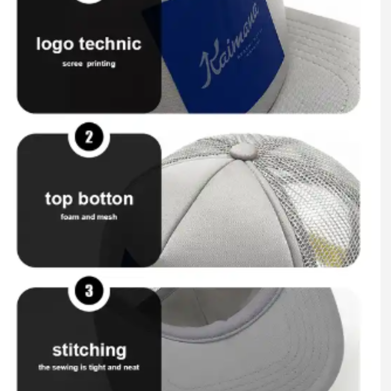 5 Painel Painel Custom 3D Bordado Logo de impressão impressa Bordado Bordado Bordado Puff Prip Print Trucker Hats Mesh Caps Hat Cap Sport Cap