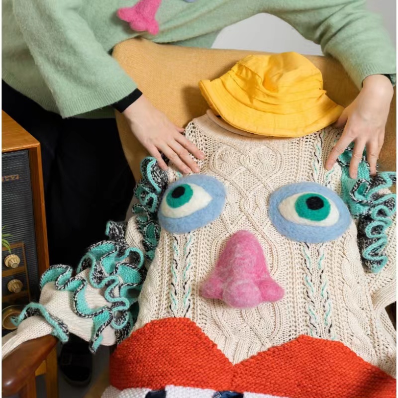 Ambientalmente amigável e sustentável/knitt Structure/hand decorada