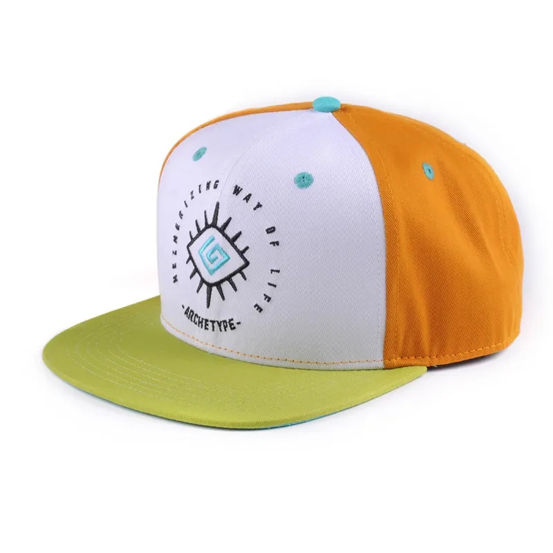 Logotipo personalizado Hiphop Bloco de colorido de coloração Baby Kids 6 painel Criança Snapback Gorras Blank Hats Snapbacks Cap