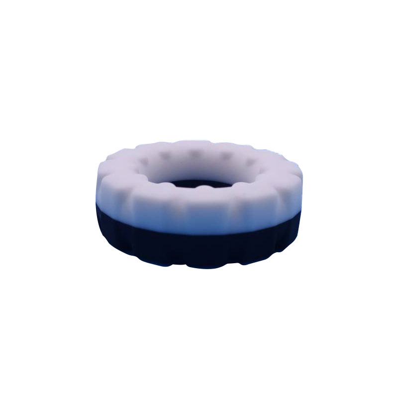 Factory por atacado Melhor preço Atraso masculino Ejaculação Penis de silicone macio anéis de pau para homens (anel em forma de pneu preto&white)
