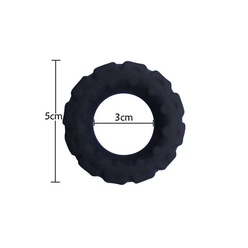Factory por atacado Melhor preço Atraso masculino Ejaculação Penis de silicone macio anéis de pau para homens (anel em forma de pneu preto&white)