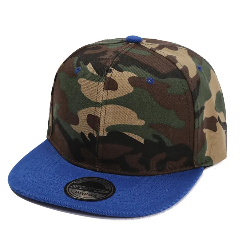 Bordado de bordado boné preto snapback beisebol tap chapéu de camuflagem cor de contraste