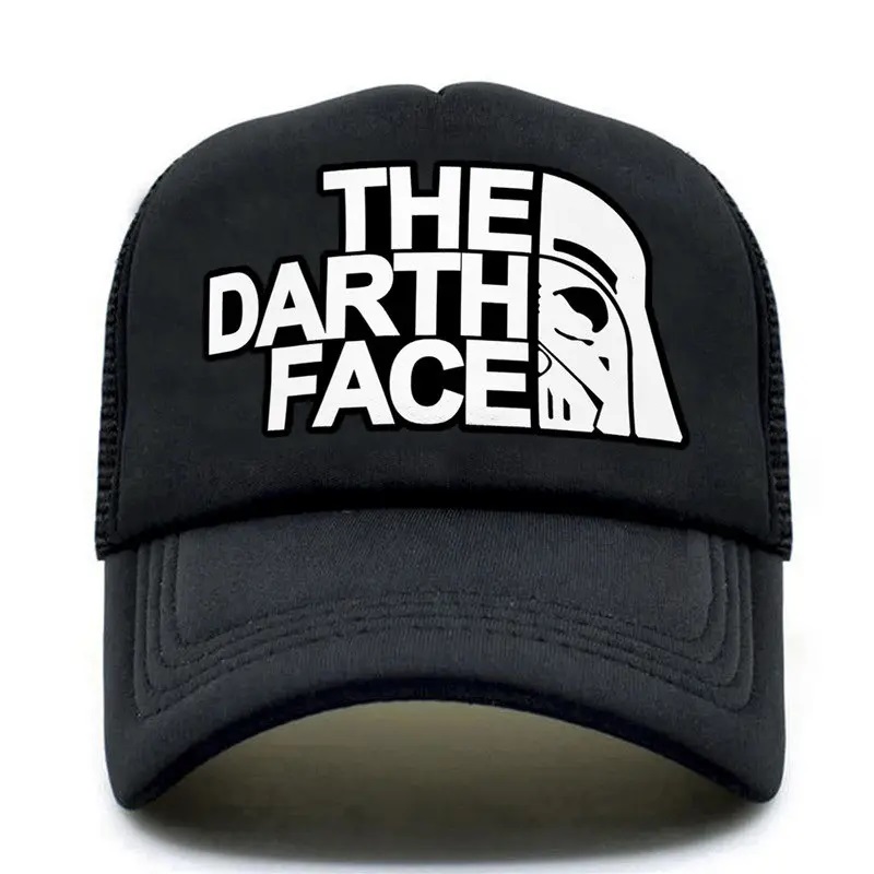 Darth Trucker Cap Star Men Men Facial Facial Capéu Baseball Caps de beisebol Chapéu de malha de verão legal para homens