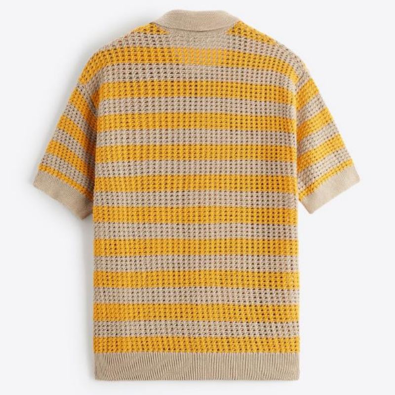 Camisa de suéter de malha de malha curtana primaverano verão da primavera para homens
