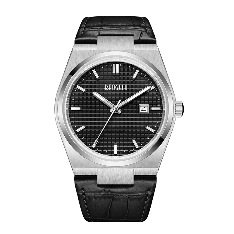 Baogela 40mm Men Relógios Business Watches Sport Sport Casual Genuine Leather Watch Relógio masculino à prova d'água Relógio Relógio Masculino 22802