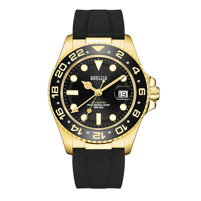 Baogela Top Brand 50m à prova d'água Rose Gold Watch Men Quartz Watch Diving Fashion Couples Sport Watch Swiss Movement Watch 22805