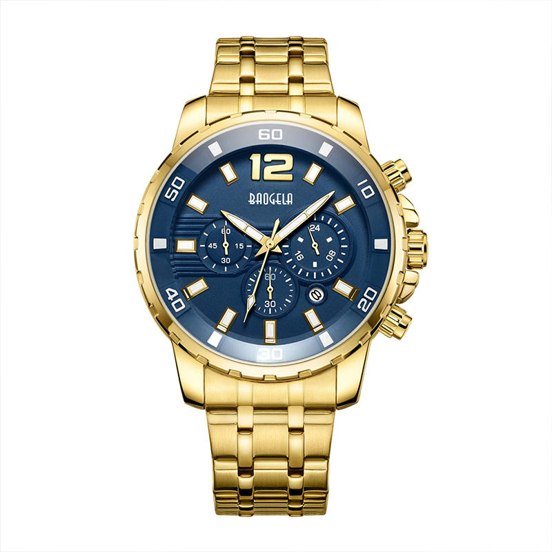 BAOGELA Quartz Men Gold Watch Top Brand Brand Luxo Exército Militar Watches Relógio Men Relogio Masculino Business Wristwatch 22700