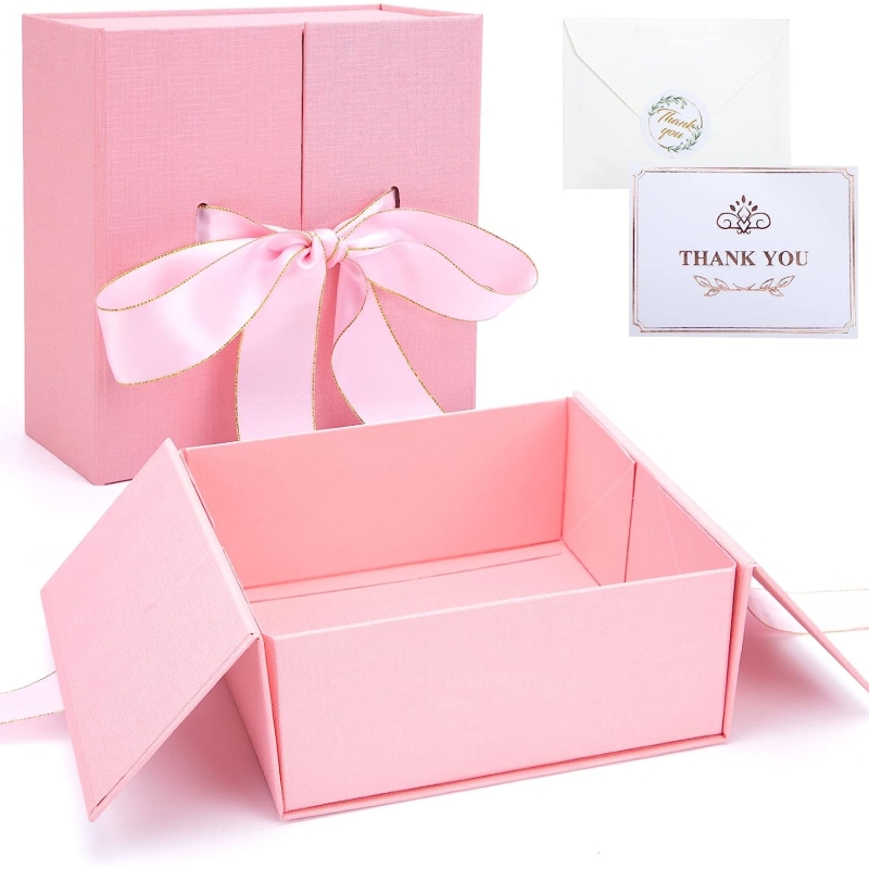 Caixa de presente rosa personalizada