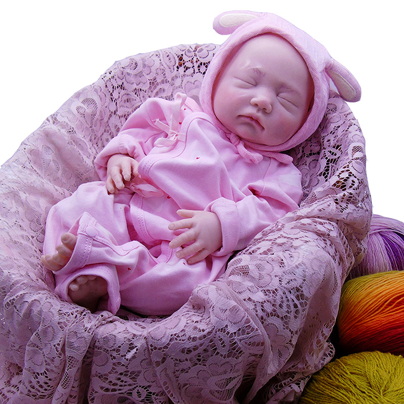 Doll de alta simulação Reborn The Silicone Material Reborn Baby Amleep Silicone Reborn Doll Realistic (após maquiagem)