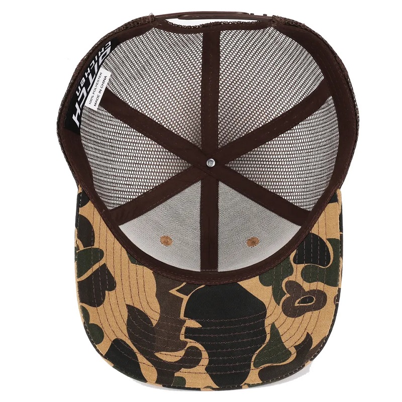 Duck Duck Brown Camo Snapback Mesh Patch Logo 6 Painel