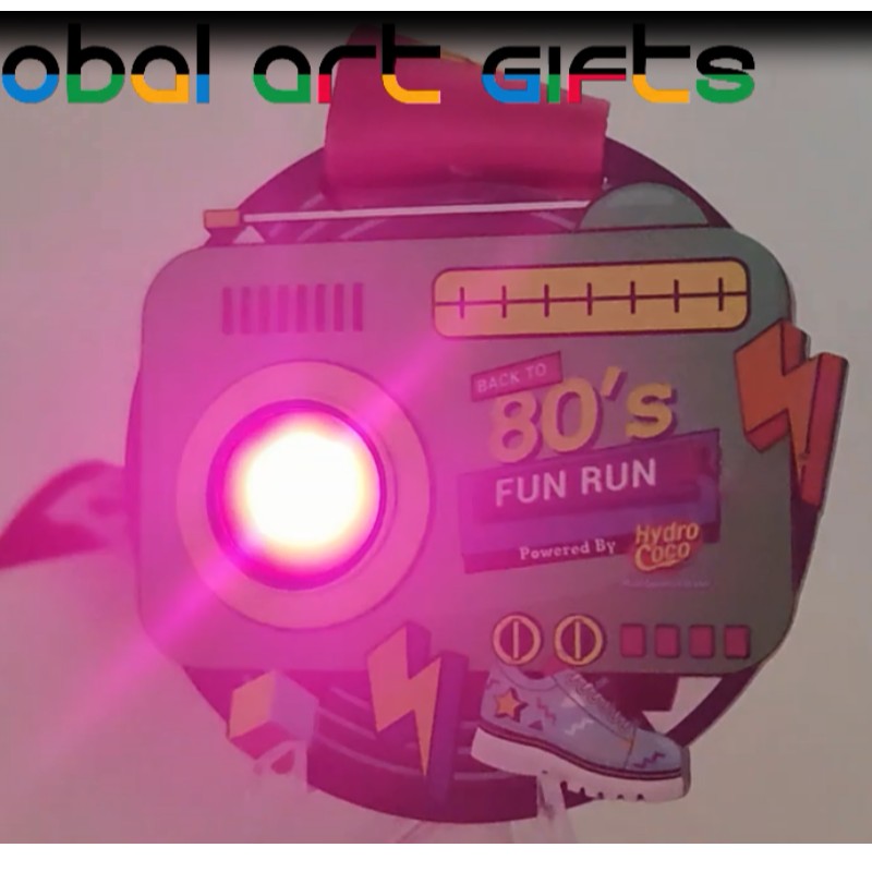 Fornecedores de medalhas de eventos de participação em massa Fun Run Led Medal Race Personal