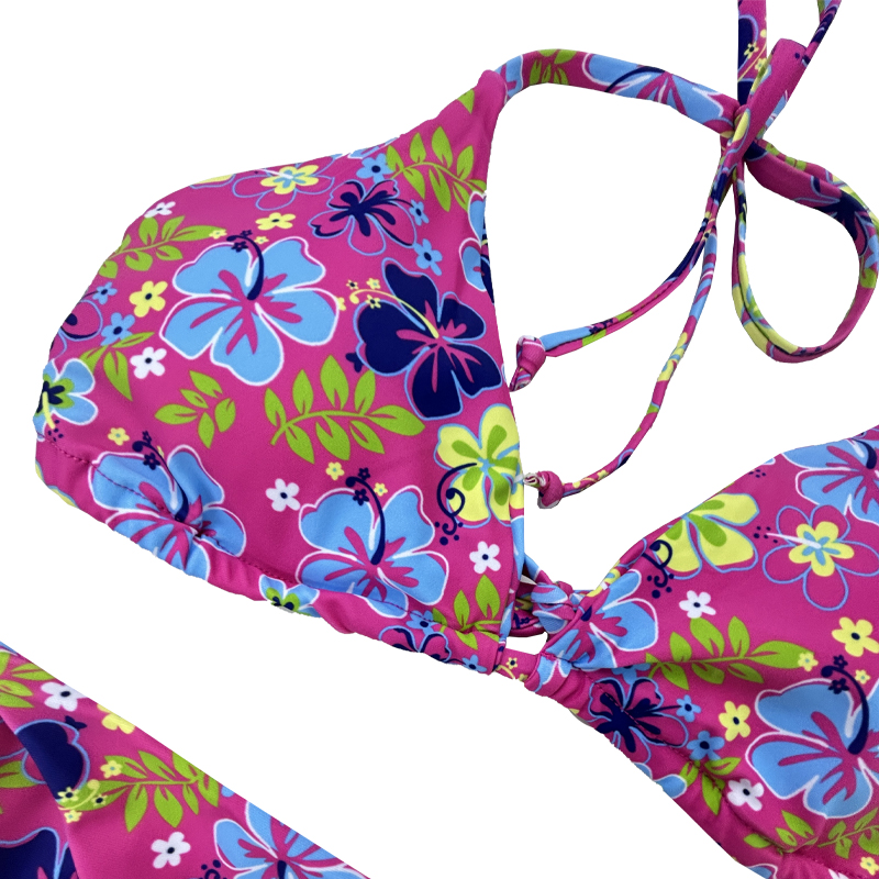 Halreneck Flower Triangular Cup Swimsuits