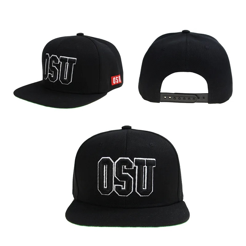 Alta qualidade de hip -hop plana borra cor em branco homens snapback tampa e chapéu personalizado bordado 3d seu próprio chapéu de logotipo de design