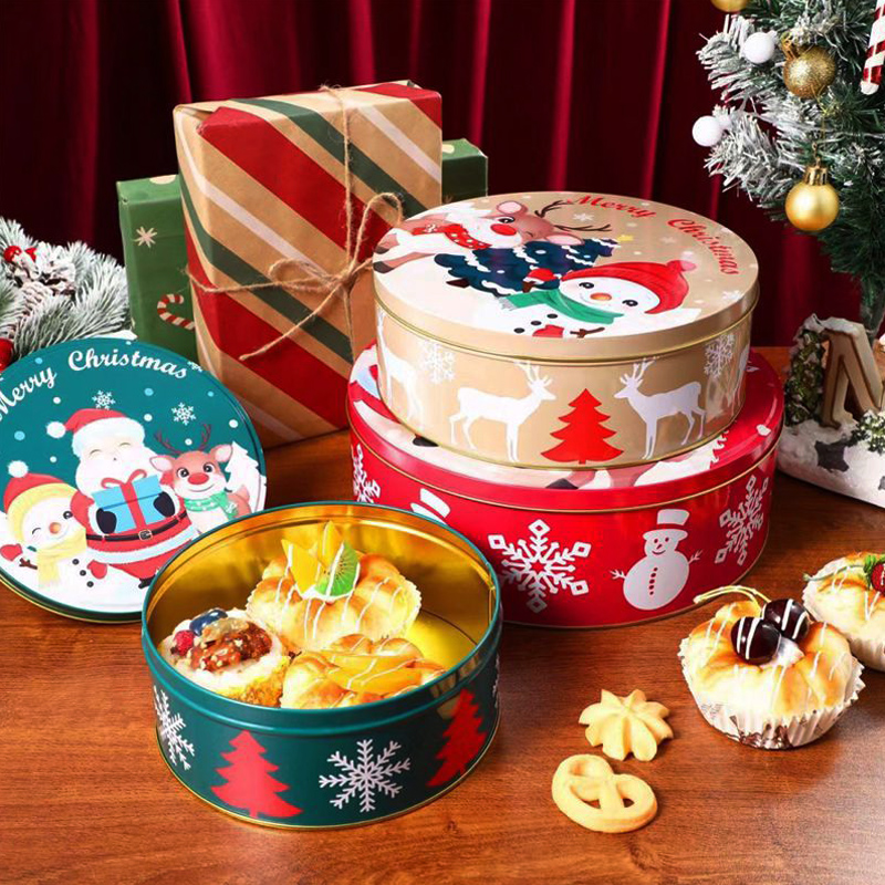 Caixa de presente de Natal Caixa de biscoito de biscoito de três peças Caixa de embalagem de Natal Fabrica