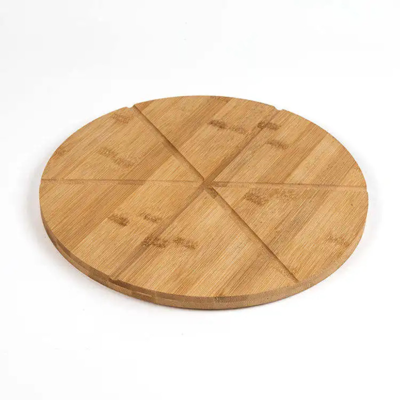 Tábua de corte redonda de pizza de bambu