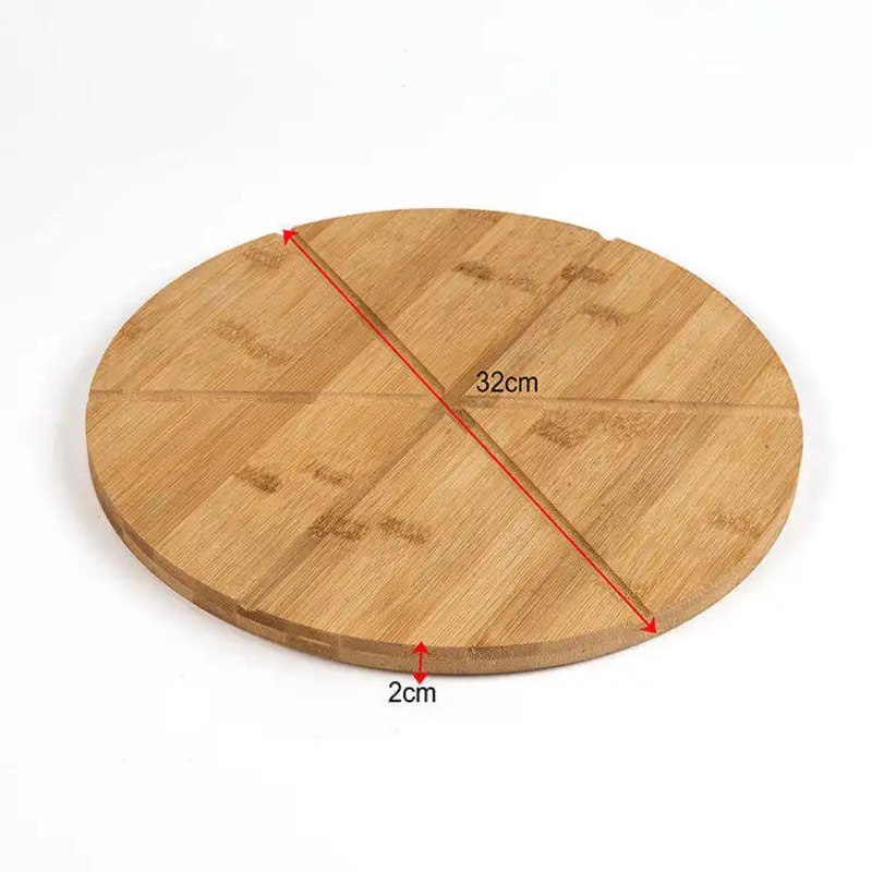 Tábua de corte redonda de pizza de bambu