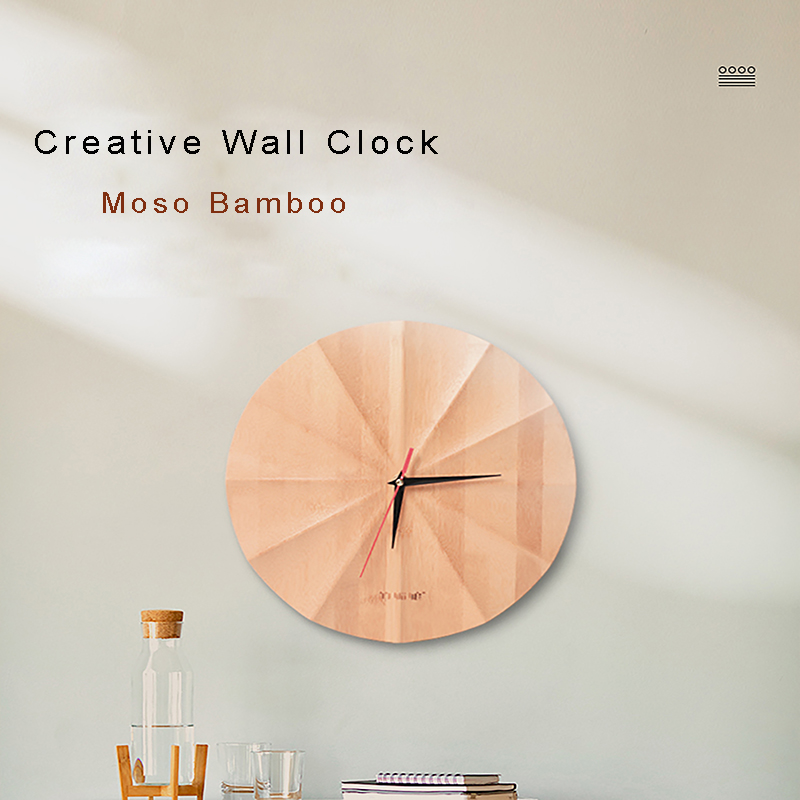 Relógio de parede criativo de bambu