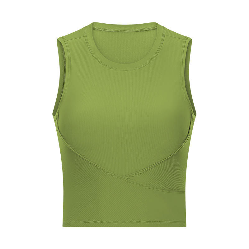 SC10254 Vest Sportswear Workout Yoga Top para mulher com estriado de ioga acolchoada sutiã de tanque de ioga