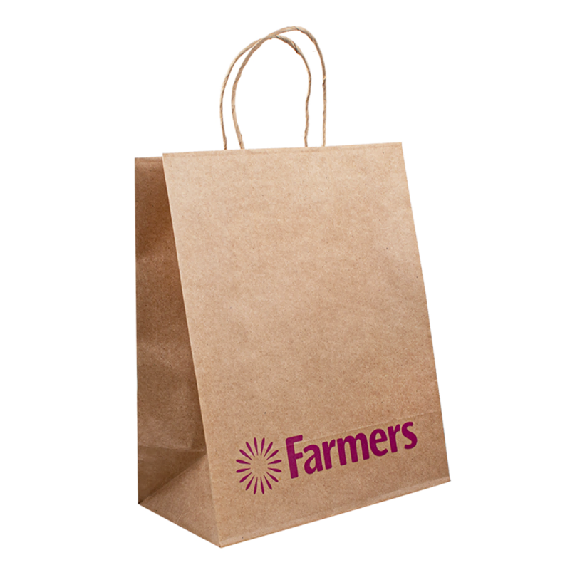 Sacos de embalagem de alimentos personalizados para embalagem de bolsa de papel com logotipo, sacos de alimentos para distribuição para comida, bolsa de papel marrom