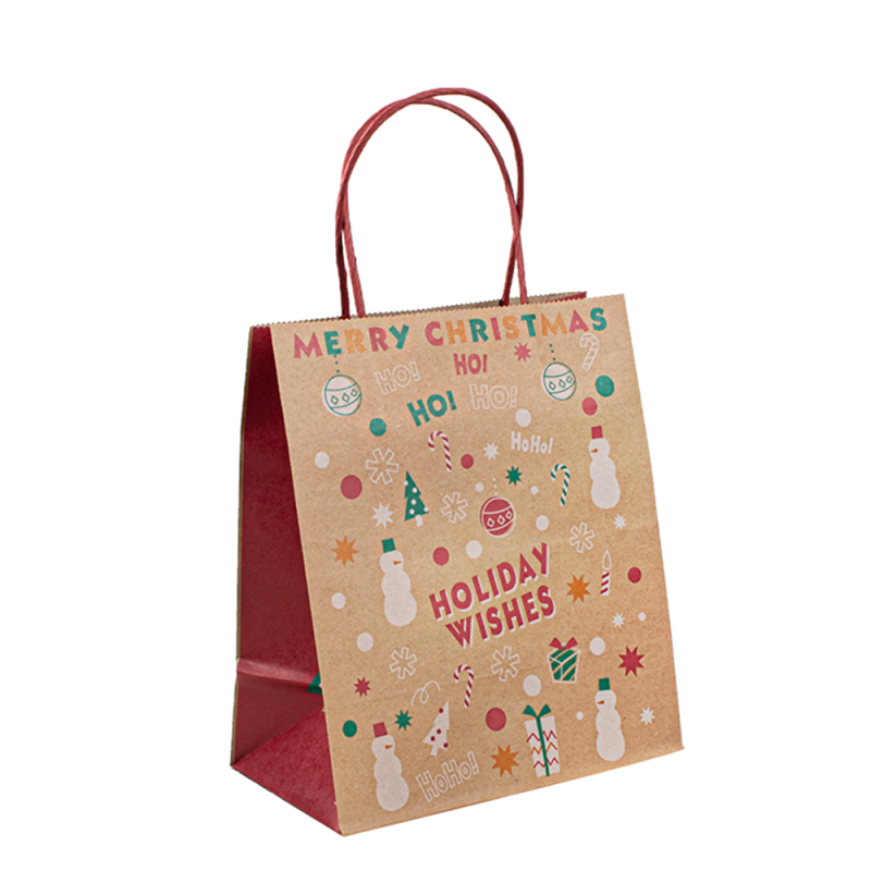 bolsa de papel com logotipo imprimir kraft compras promocionais Brown Kraft Sacos de papel personalizados