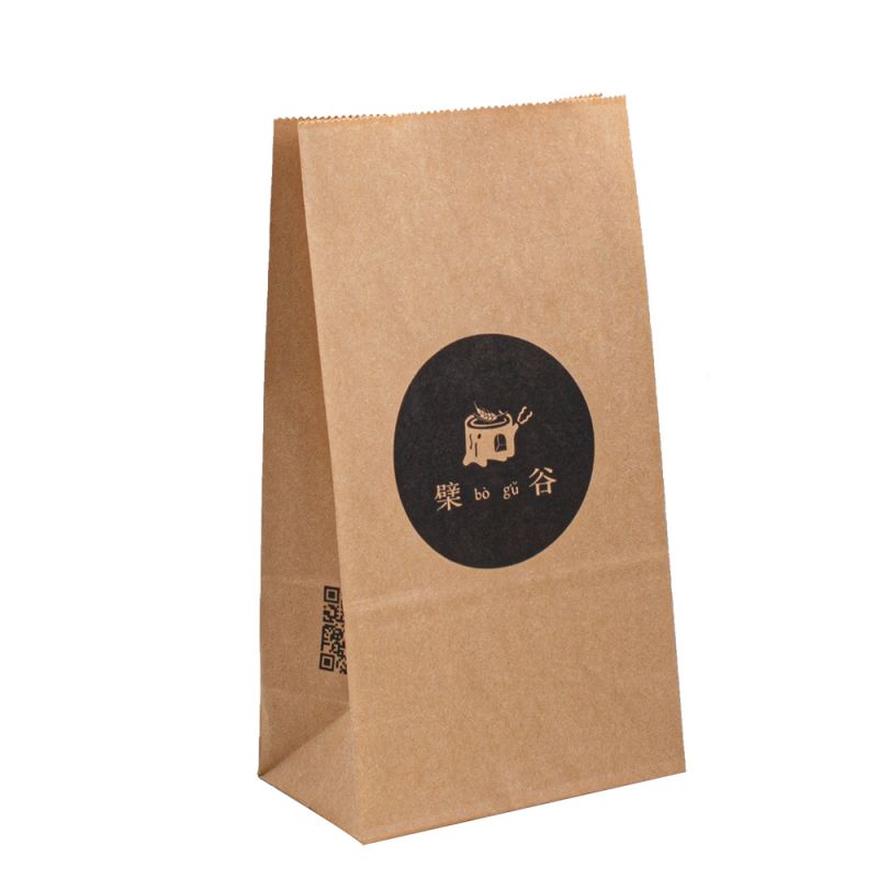Sacos de papel com seu próprio logotipo sacar de papel para impressão personalizada Alimentos de papel personalizados para viagem de comida para comida