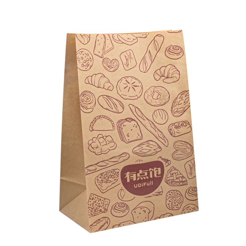 Sacos de papel com seu próprio logotipo sacar de papel para impressão personalizada Alimentos de papel personalizados para viagem de comida para comida