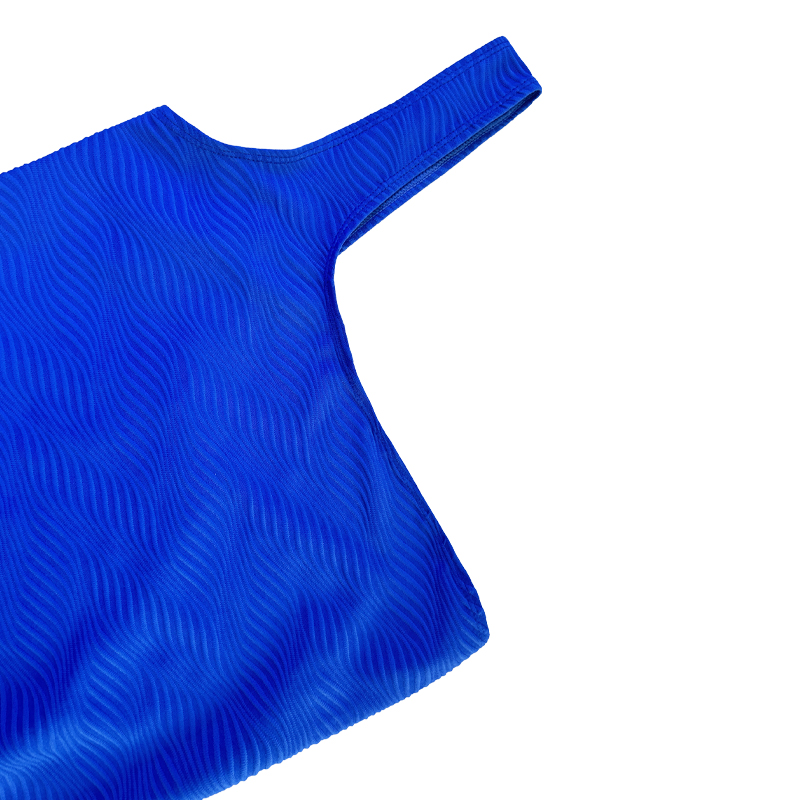 Padrão azul de um ombro Especial de tecido de peça de peça de uma peça