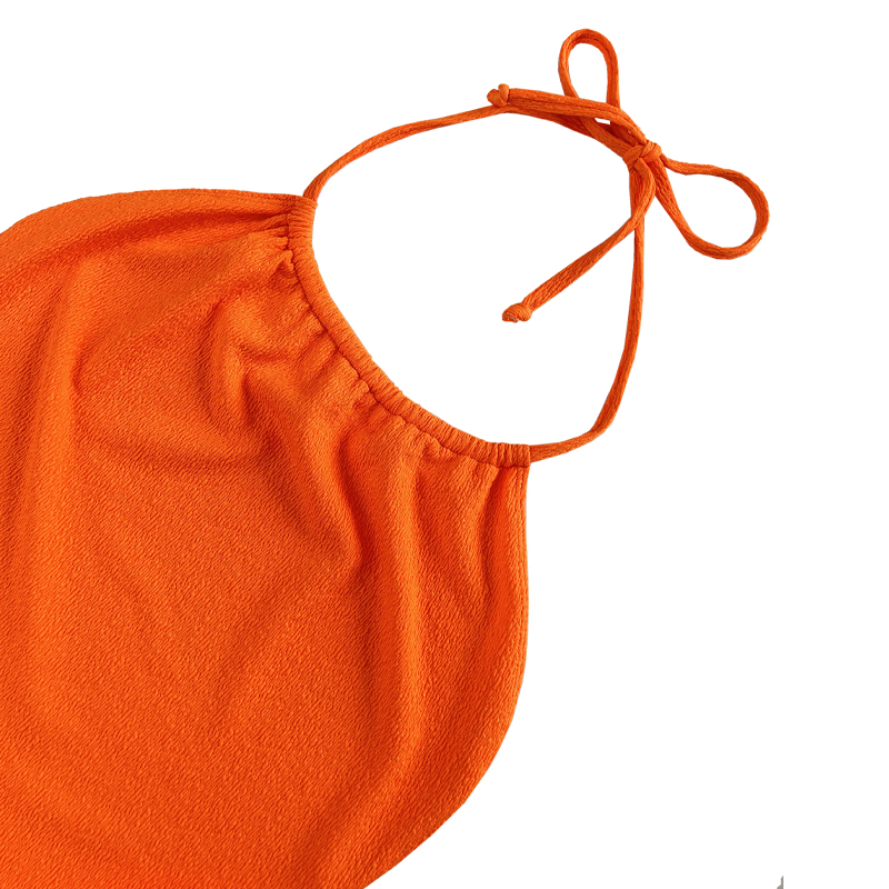 Vestido de tira de pano de cabana laranja