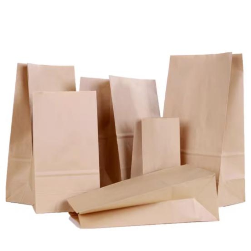Fabricantes Bolsa de embalagem descartável por atacado Bolsa de embalagem SOS Brown Kraft Sacos de papel sem alça