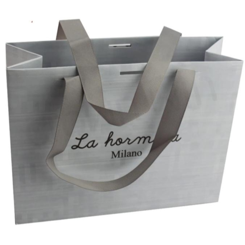 Presente de luxo personalizado de luxo Presente marrom Pacote branco bolsa de papel para compras impressas bolsas de papel kraft sacolas com seu próprio logotipo