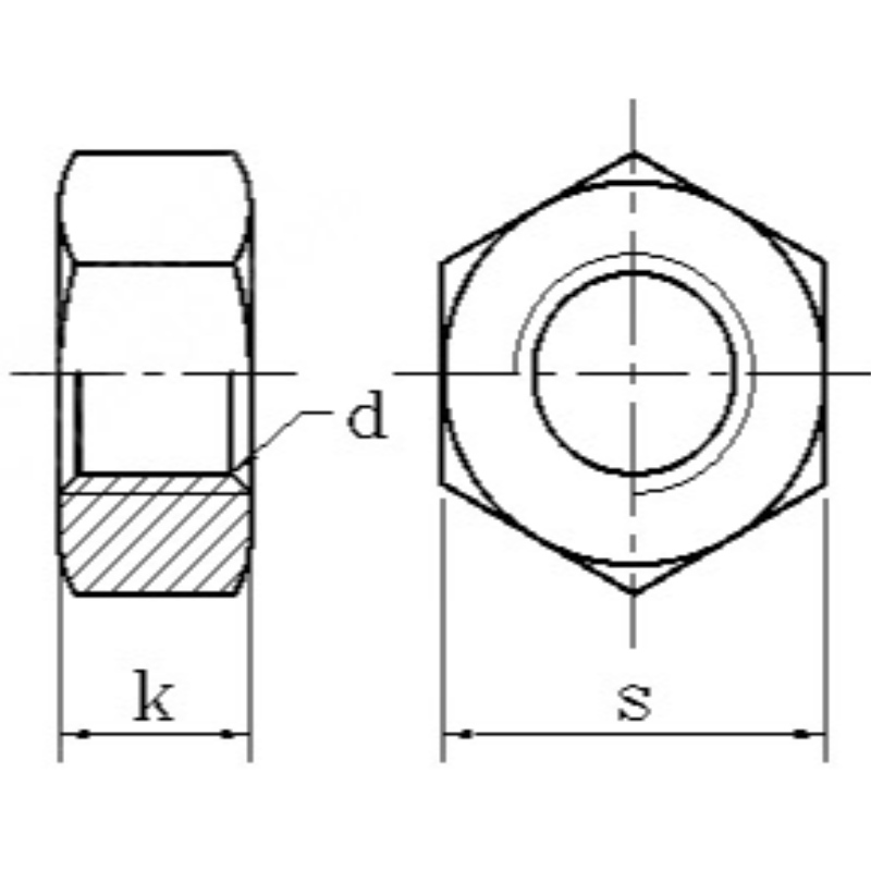 porcas hexagonais de latão