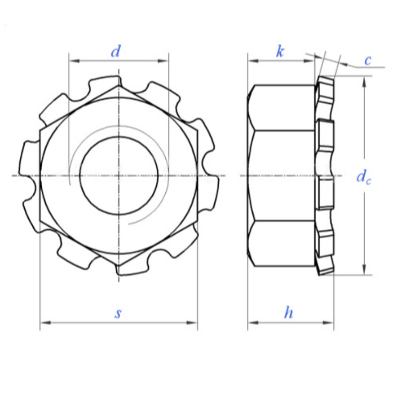 porcas combinadas com arruela de pressão hexagonal/K-contraporca