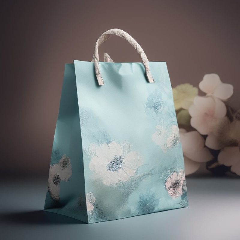 Bolsa Kraft Floral Elegante