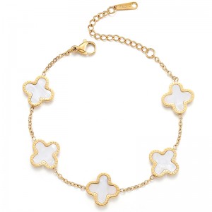 Hongde Ouro 18K-Homens Banhados\\e mulheres\\Pulseira da Sorte Trevo de Quatro Folhas