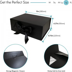 Caixa de presente clássica para vinho com fita