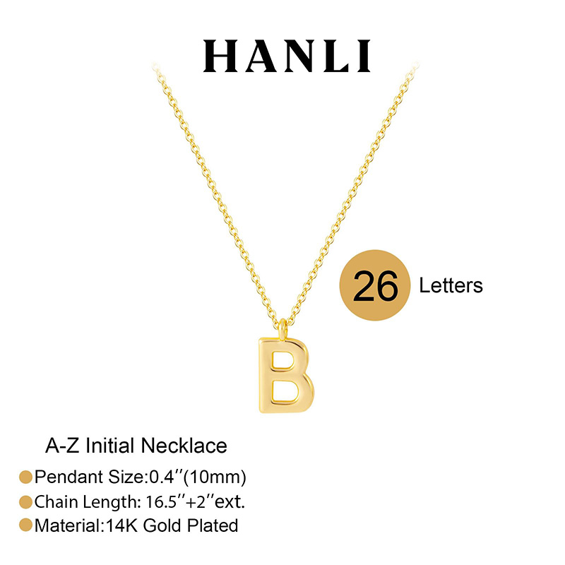 Hongde banhado a ouro 14K A-Colar inicial Z Colares iniciais para mulheres - Colar delicado banhado a ouro 14k com letras simples alfabeto A-Colar Z Colar comnome de monograma personalizado para joias femininas