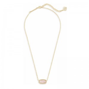 Colar minimalista com pingente rosa em ouro rosa, colar com pingente para mulheres, joias da moda, ouro 14k-Banhado