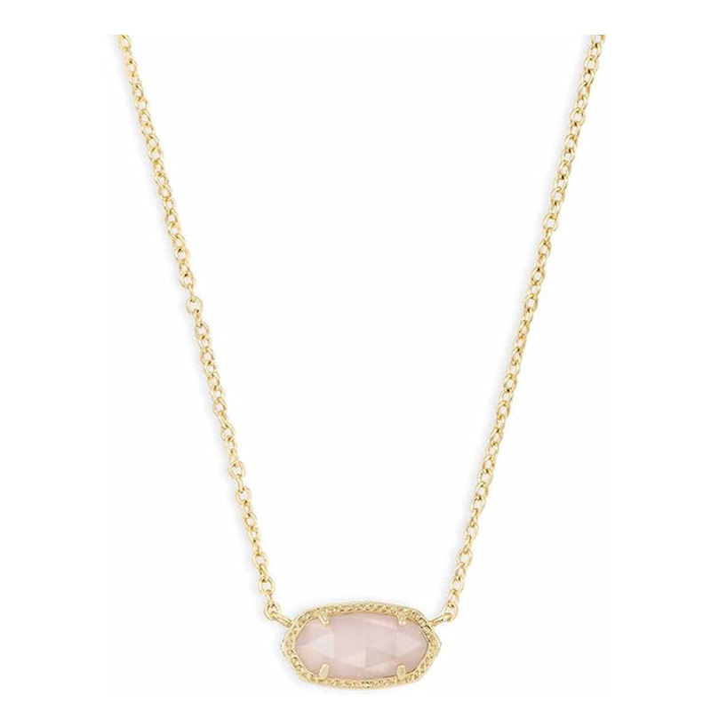 Colar minimalista com pingente rosa em ouro rosa, colar com pingente para mulheres, joias da moda, ouro 14k-Banhado