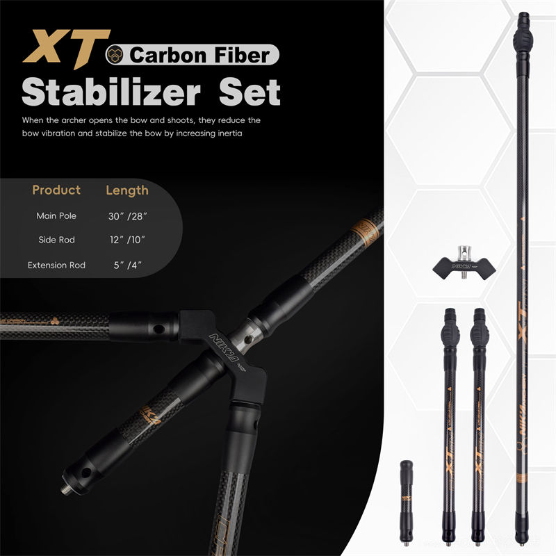 Estabilizadores de carbono XT 3K para arqueiros