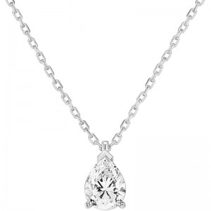 Lágrima oval-Colar elegante com pingente de diamante artificial em forma de laser ajustável